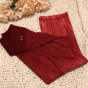 EUC Under Armour StudioLux Red Ombré Crop Sz M